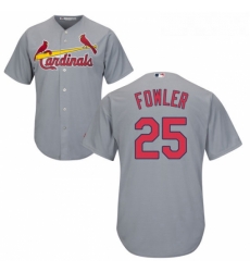 Youth Majestic St Louis Cardinals 25 Dexter Fowler Replica Grey Road Cool Base MLB Jersey