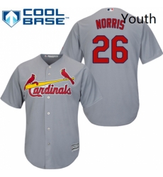 Youth Majestic St Louis Cardinals 26 Bud Norris Replica Grey Road Cool Base MLB Jersey 