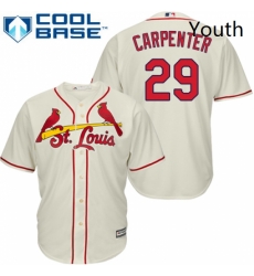 Youth Majestic St Louis Cardinals 29 Chris Carpenter Authentic Cream Alternate Cool Base MLB Jersey