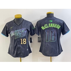 Women Tampa Bay Rays 18 Shane McClanahan Charcoal 2024 City Connect Limited Stitched Baseball Jersey 4