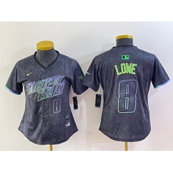 Women Tampa Bay Rays 8 Brandon Lowe Charcoal 2024 City Connect Limited Stitched Baseball Jerseys 5