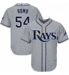 Youth Majestic Tampa Bay Rays 54 Sergio Romo Authentic Grey Road Cool Base MLB Jersey 