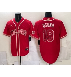 Men Texas Rangers 19 Alejandro Osuna Red 2026 City Connect Stadium Stitched Baseball Jersey Men Texas Rangers 19 Alejandro Osuna Red 2026 City Connect Stadium Stitched Baseball Jersey