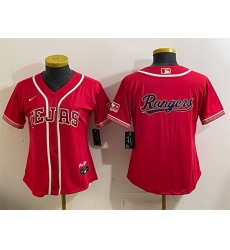 Women Texas Rangers Team Big Logo Red 2026 City Connect Stadium Stitched Baseball JerseyS Women Texas Rangers Team Big Logo Red 2026 City Connect Stadium Stitched Baseball JerseyS