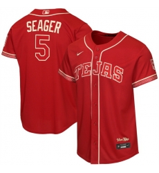 Youth Texas Rangers  5 Corey Seager Red 2026 City Connect Stadium Stitched Baseball Jersey