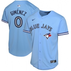 Men Toronto Blue Jays 0 Andres Gimenez Cool Base Stitched Baseball Jersey Light Blue