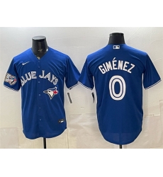Men Toronto Blue Jays 0 Andres Gimenez Royal 50 Seasons Patch Stitched Baseball Jersey Men Toronto Blue Jays 0 Andres Gimenez Royal 50 Seasons Patch Stitched Baseball Jersey