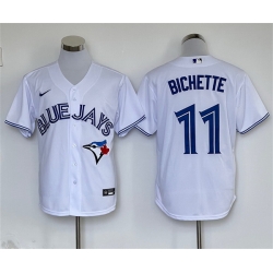 Men Toronto Blue Jays 11 Bo Bichette White Cool Base Stitched Baseball Jersey