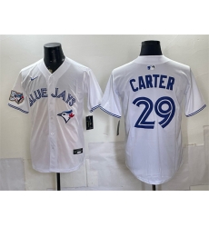 Men Toronto Blue Jays 29 Joe Carter White 50 Seasons Patch Stitched Baseball Jersey Men Toronto Blue Jays 29 Joe Carter White 50 Seasons Patch Stitched Baseball Jersey