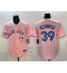 Men Toronto Blue Jays 39 Trey Yesavage Pink 50 Seasons Patch Stitched Baseball Jersey Men Toronto Blue Jays 39 Trey Yesavage Pink 50 Seasons Patch Stitched Baseball Jersey