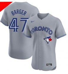 Men Toronto Blue Jays 47 Addison Barger Cool Base Stitched Baseball Jersey Gray Men Toronto Blue Jays 47 Addison Barger Cool Base Stitched Baseball Jersey Gray