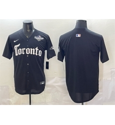 Men Toronto Blue Jays Blank Black 2025 World Series Gothic North Edition Limited Stitched Baseball Jersey Men Toronto Blue Jays Blank Black 2025 World Series Gothic North Edition Limited Stitched Baseball Jersey