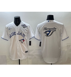 Men Toronto Blue Jays Team Big Logo White 2025 World Series Home Cool Base Stitched Baseball Jersey Men Toronto Blue Jays Team Big Logo White 2025 World Series Home Cool Base Stitched Baseball Jersey