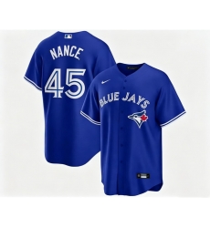 Men Toronto Blue Jays Tommy Nance 45 Blue Away Flex Base Stitched Baseball Jersey Men Toronto Blue Jays Tommy Nance 45 Blue Away Flex Base Stitched Baseball Jersey