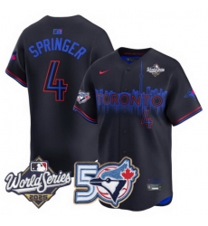 Men Women Youth Blue Jays 50th Patch 2025 World Series City Connect 4 Springer Stitched Jersey 