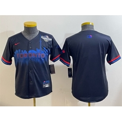 Youth Toronto Blue Jays Blank Navy 2025 World Series City Connect Limited Stitched Baseball Jersey