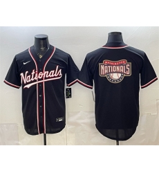 Men Washington Nationals Team Big Logo 2026 Fashion Replica Black Out Stitched Baseball Jersey Men Washington Nationals Team Big Logo 2026 Fashion Replica Black Out Stitched Baseball Jersey