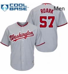 Mens Majestic Washington Nationals 57 Tanner Roark Replica Grey Road Cool Base MLB Jersey 