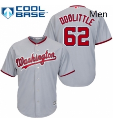 Mens Majestic Washington Nationals 62 Sean Doolittle Replica Grey Road Cool Base MLB Jersey 