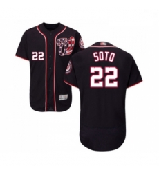 Mens Washington Nationals 22 Juan Soto Navy Blue Alternate Flex Base Authentic Collection Baseball Jersey