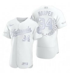 Nationals 34 Bryce Harper White Nike Flexbase Fashion Jersey