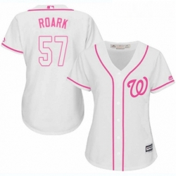 Womens Majestic Washington Nationals 57 Tanner Roark Replica White Fashion Cool Base MLB Jersey 