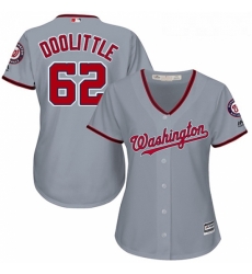 Womens Majestic Washington Nationals 62 Sean Doolittle Replica Grey Road Cool Base MLB Jersey 