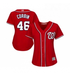 Womens Washington Nationals 46 Patrick Corbin Replica Red Alternate 1 Cool Base Baseball Jersey 