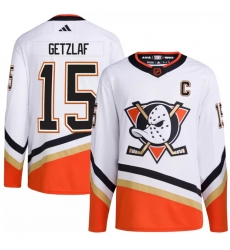 Men Anaheim Ducks 15 Ryan Getzlaf White 2022 23 Reverse Retro Stitched Jersey