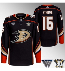 Men Anaheim Ducks 16 Ryan Strome Black 30th Anniversary Stitched Jersey