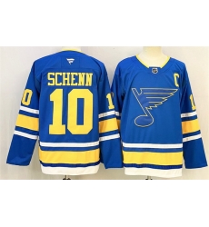Men St Louis Blues 10 Brayden Schenn Blue 2025 With C Patch Stitched Hockey Jersey Men St Louis Blues 10 Brayden Schenn Blue 2025 With C Patch Stitched Hockey Jersey