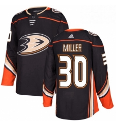 Mens Adidas Anaheim Ducks 30 Ryan Miller Authentic Black Home NHL Jersey 