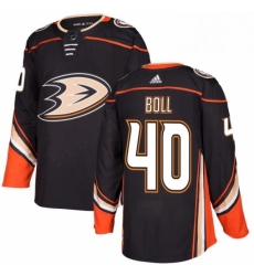 Mens Adidas Anaheim Ducks 40 Jared Boll Authentic Black Home NHL Jersey 