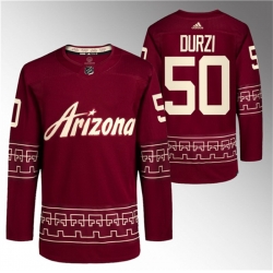 Men Arizona Coyotes 50 Sean Durzi Garnet Alternate Pro Jersey