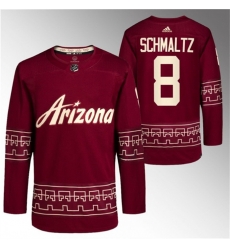 Men Arizona Coyotes 8 Nick Schmaltz Garnet Alternate Pro Jersey