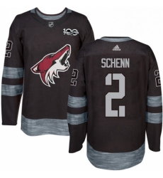 Mens Adidas Arizona Coyotes 2 Luke Schenn Premier Black 1917 2017 100th Anniversary NHL Jersey 