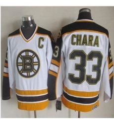 Boston Bruins #33 Zdeno Chara White Black CCM Throwback Stitched NHL Jersey