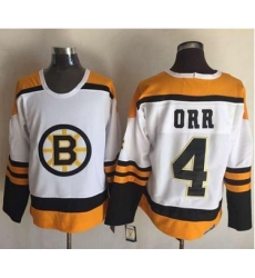 Bruins #4 Bobby Orr YellowWhite CCM Throwback Stitched NHL Jersey