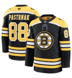 Men Boston Bruins 88 David Pastrnak Black 2024 25 Home Stitched Hockey Jersey