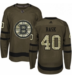 Mens Adidas Boston Bruins 40 Tuukka Rask Authentic Green Salute to Service NHL Jersey 