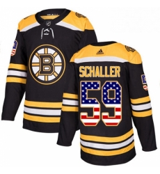 Mens Adidas Boston Bruins 59 Tim Schaller Authentic Black USA Flag Fashion NHL Jersey 