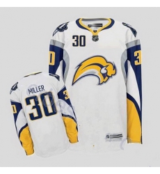 Buffalo Sabres 30 Ryan Miller Stitched White Road Jersey