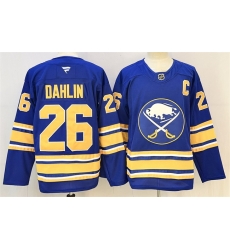 Men Buffalo Sabres  26 Rasmus Dahlin Blue 2024 25 With C Patch Stitched Jersey