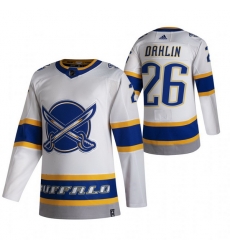 Men Buffalo Sabres 26 Rasmus Dahlin White Adidas 2020 21 Reverse Retro Alternate NHL Jersey