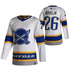 Men Buffalo Sabres 26 Rasmus Dahlin White Adidas 2020 21 Reverse Retro Alternate NHL Jersey