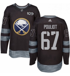 Mens Adidas Buffalo Sabres 67 Benoit Pouliot Premier Black 1917 2017 100th Anniversary NHL Jersey 