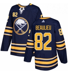 Mens Adidas Buffalo Sabres 82 Nathan Beaulieu Premier Navy Blue Home NHL Jersey 