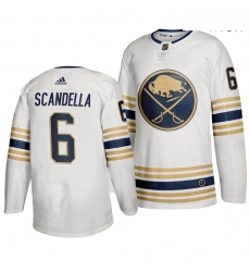 Sabres 6 Marco Scandella White 50th Anniversary Adidas Jersey