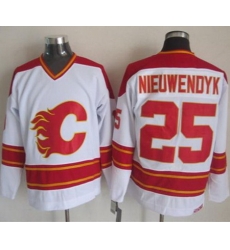 Calgary Flames #25 Joe Nieuwendyk White CCM Throwback Stitched NHL Jersey