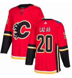 Mens Adidas Calgary Flames 20 Curtis Lazar Authentic Red Home NHL Jersey 